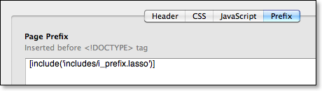 Page Inspector - Header.Prefix